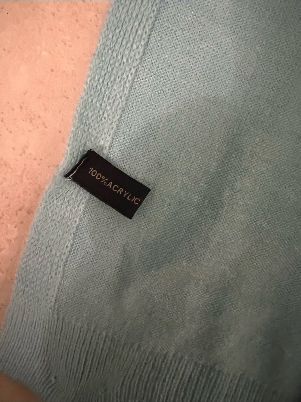 asymmetric convertible wrap shawl with a single armhole 100% acrylic Aqua blue - Picture 3 of 3